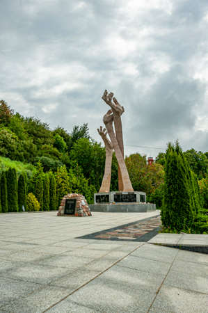 Kaliningrad, Russia - July 22, 2019: Holocaust Memorial in the town of Yantarny (Palmnicken) where fashists murdered a few thousands of jews in January 1945.のeditorial素材