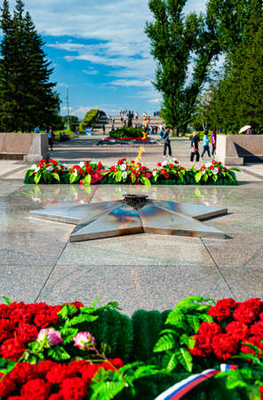 Irkutsk, Russia - August 29, 2016 - Eternal flame Memorial to the fallen citizen of the Second World War.のeditorial素材
