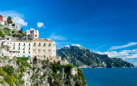Panoramic view of Amalfi Coast, Italy. Amalfi is one of the most beautiful cities in Italy.