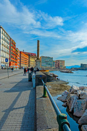 View of the promenade in Genoa, Italyの写真素材