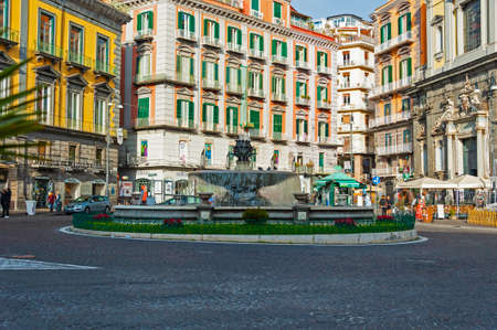 Naples, Italy - January 21, 2017: Street scene in the historical district of the Naples, the regional capital of Campaniaのeditorial素材