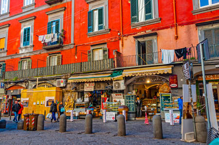 Naples, Italy - January 19, 2017: Street scene in the historical district of the Naples, the regional capital of Campaniaのeditorial素材