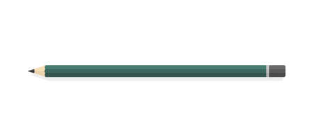Single green graphite pencil isolated on white background.のイラスト素材