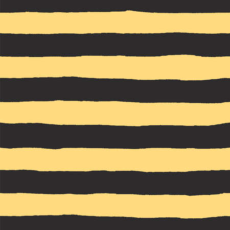 Hand drawn Black and yellow striped seamless pattern background. Extra bold horizontal line vector illustration. Good for the year of the tiger 2022 material in Japanese or Chinese, Asia.のイラスト素材