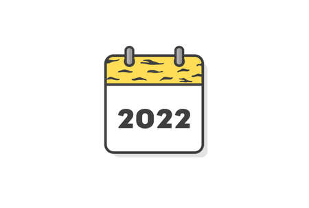 2022 tiger print Yearly Calendar. New year concept - Simple and stylish Vector design illustration. Good for new year's greeting. Japanse new year's card size template.のイラスト素材