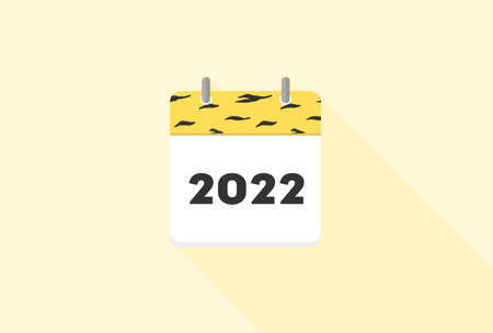 2022 tiger print Yearly Calendar. New year concept - Simple and stylish Vector design illustration. Good for new year's greeting. Japanse new year's card size template.のイラスト素材