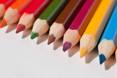 colored pencils on a neutral background
