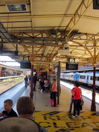 Platform in Flinders Street Station Melbourne Australiaの素材