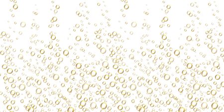 Champagne or soda background. Realistic fresh fizzing bubbles. Carbonated drink with bubbles. Vector illustration underwater ball on white backgroundのイラスト素材