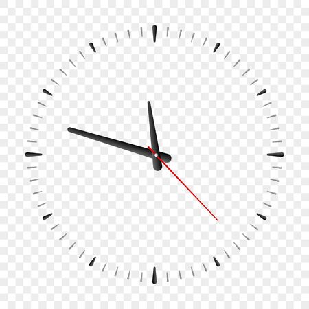 Clock face. Vector cartoon illustration simple watch. Realistic watch mockup on transparent backgroundのイラスト素材