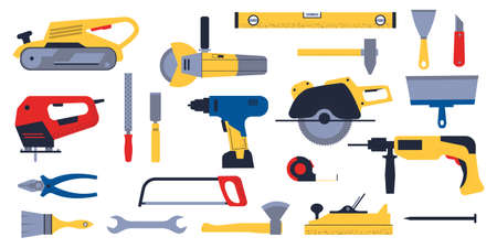 Construction hardware. Home repair tools. Building carpentry and electric engineering equipment....