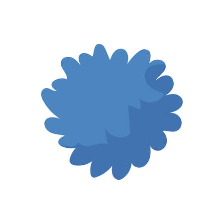 Fluffy ball for home pets. Domestic animals round toy. Isolated hairy sphere. Veterinary shop assortment template. Furry pompon. Cats accessory for fun. Vector feline care merchandiseのイラスト素材