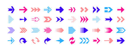 Next and back arrows. Upload and download interface symbols. Back or forward navigation. Up and down orientation symbols. Site and game menu icons. Motion pictograms. Vector buttons setのイラスト素材