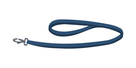 Cartoon leash for cats and dogs with lock. Domestic animals accessory with carabiner. Leather veterinary supplies for walking and pets leading. Vector vet shop grooming merchandiseのイラスト素材