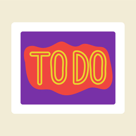 To do planner stickers. Hand drawn cartoon drawing cute marks for kids notebook, childish design journal, diary and agenda signs, reminder icons. Memo labels. Vector trendy illustrationのイラスト素材