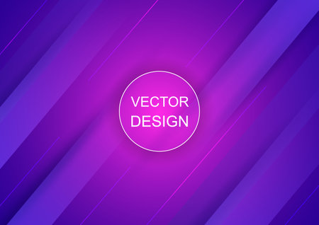 Abstract gradient background. Graphic color pattern. Minimal futuristic design. Geometric motion purple line shapes. Presentation cover. Dynamic violet wallpaper. Vector digital backdropのイラスト素材