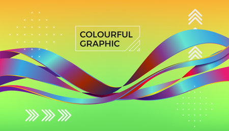 3d dynamic brush waves, colorful flow. Abstract acrylic marble graphic, ink projection, liquid paint line, futuristic form in motion. Web banner template. Curve stripes. Vector art elementsのイラスト素材