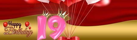 3D illustration happy birthday concept, in colourful letters, gift box, with colourful backgroundsの写真素材