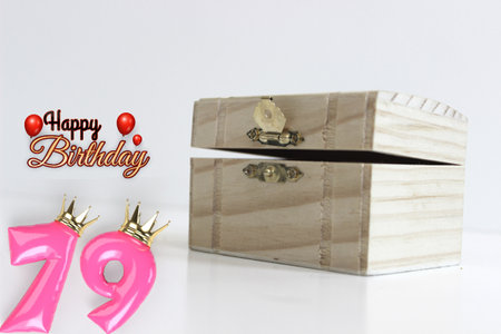 3D illustration happy birthday concept, in colourful letters, gift box, with colourful backgroundsの写真素材