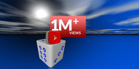 Dubai, United Arab Emirates - January, 04, 2021, 3d rendered earth globe, with a youtube icon and subscribe icon, a popular social media network in the world, on 3d rendered background.のeditorial素材