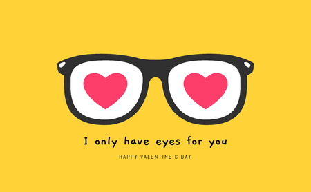 The eyeglasses with heart eyesのイラスト素材