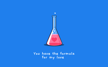 The lab's tube with pink liquid insideのイラスト素材