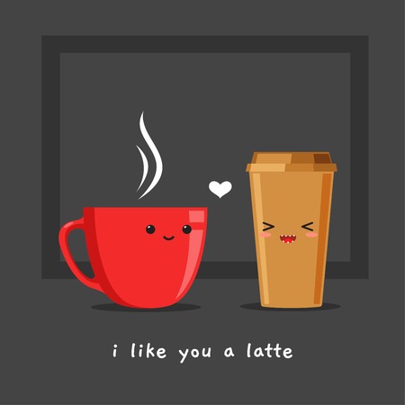 A mug and a coffee cup. Vector Illustrationのイラスト素材