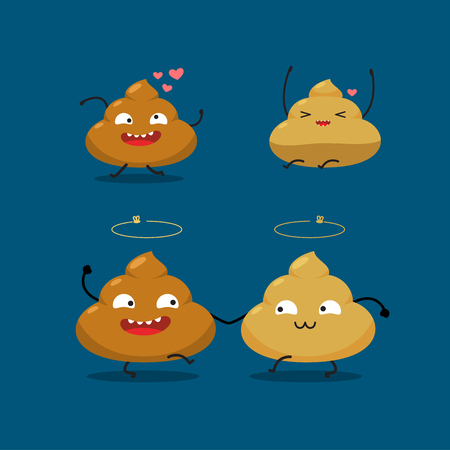 A cute couple of shit. Vector Illustrationのイラスト素材