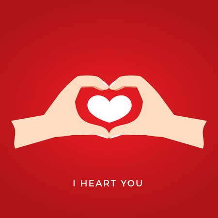 Heart Shaped sign from hand's gesture.のイラスト素材