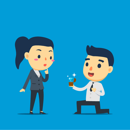 An employee is proposing his partnerのイラスト素材