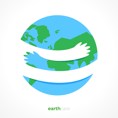 Earth Care. Abstract Conceptual logo. Isolated vectorのイラスト素材