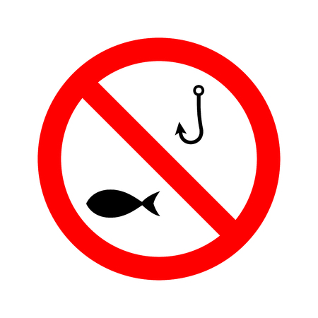 No Fishing is allowed. Forbidden Vector Signのイラスト素材
