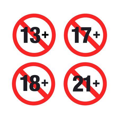 A set of Age restriction. Vector Illustrationのイラスト素材