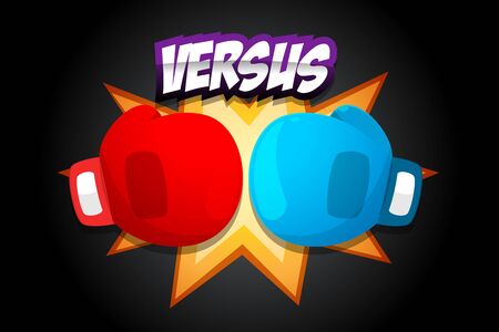 Red and Blue Boxing Gloves on dark backgroundのイラスト素材
