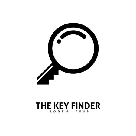 Abstract logo of a magnifier with key as the holderのイラスト素材