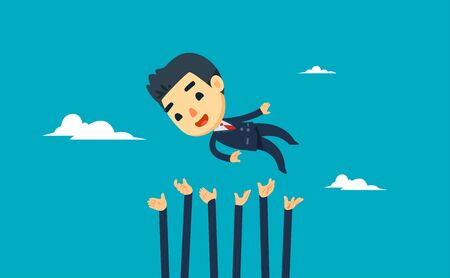 a businessman is lifted off on the airのイラスト素材