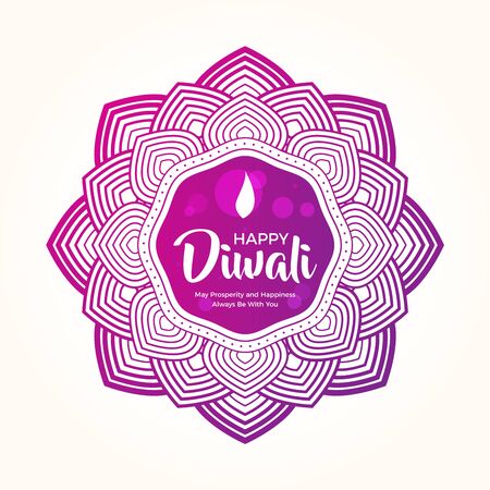 the Purple Diwali Mandala. Isolated Vector Illustrationのイラスト素材