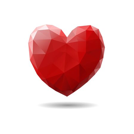 Low Poly Heart. Fragile Heart. Vector Illustrationのイラスト素材