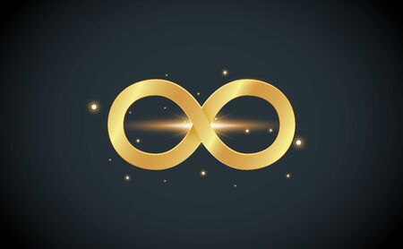 The Golden Unlimited Sign. Vector Illustrationのイラスト素材