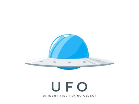 The Blue UFO illustration. Isolated Vector Illustrationのイラスト素材