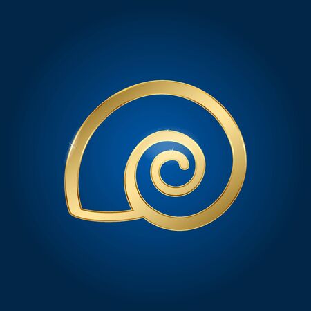 The Golden Snail Shell. Isolated Vector Illustrationのイラスト素材