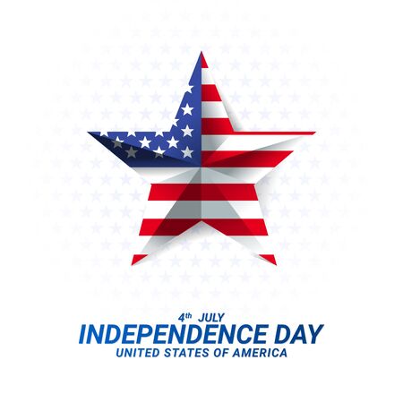 The Star of America's Independence Day on white Backgroundのイラスト素材