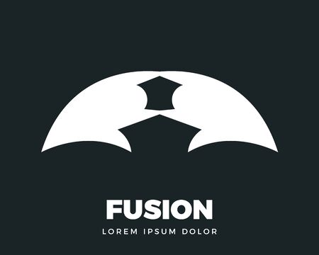 Abstract sign of couple fusion . Isolated Vector Illustrationのイラスト素材