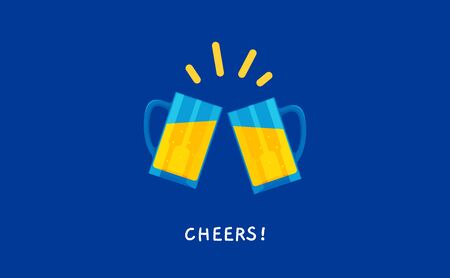 A Toast of the Beer Glass. Isolated Vector Illustrationのイラスト素材