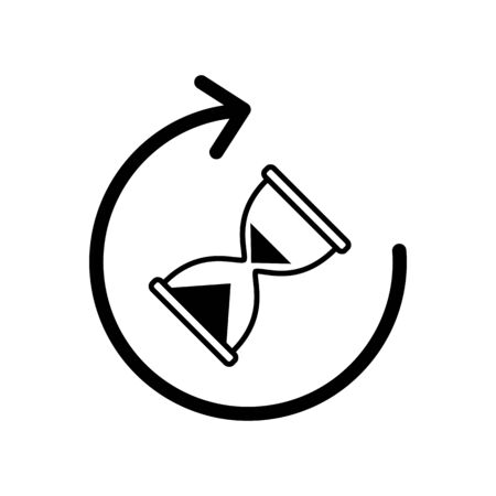 hour glass with rotation icon. Isolated Vector Illustration