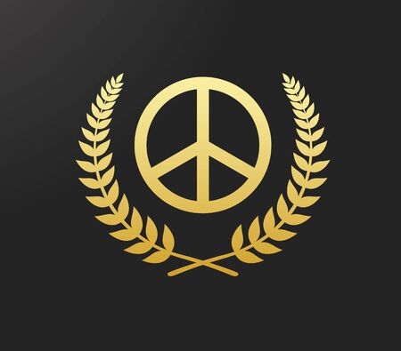 peace sign with laurel. Isolated Vector Illustrationのイラスト素材