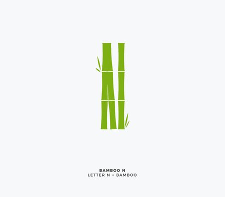 Abstract Green Bamboo logo. Isolated Vector Illustrationのイラスト素材