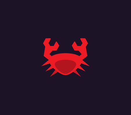 red Crab with wrench claw. Isolated Vector Illustrationのイラスト素材