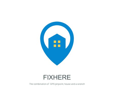 abstract sign of house and a wrenchのイラスト素材