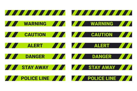 A set of Stripped Black Green linesのイラスト素材